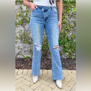 Vervet flared distressed jeans